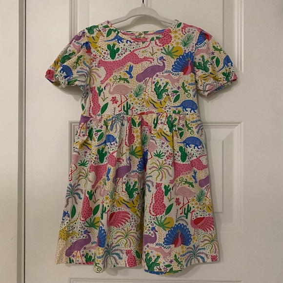 Mini Boden Colorful Wild Animals Short Sleeve Dress, Size 4-5 - Picture 1 of 5